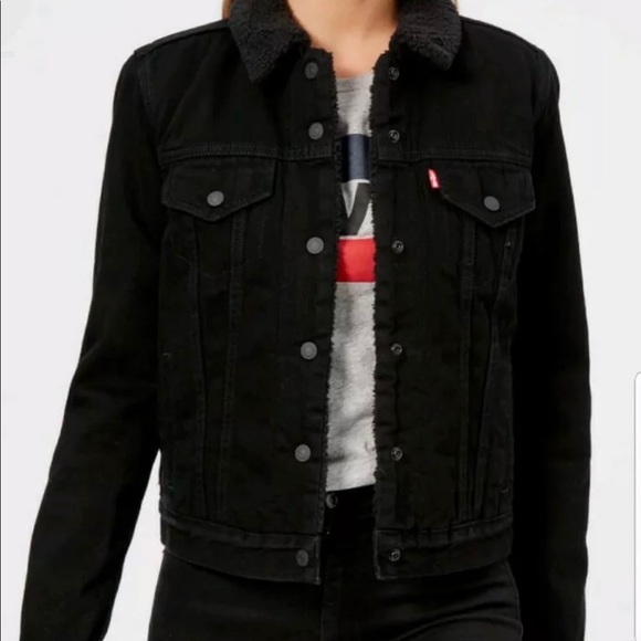 levis original sherpa trucker jacket black